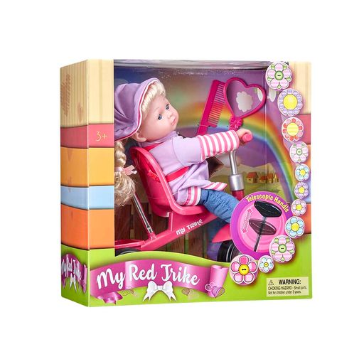 Muñeca con bicicleta hot sale