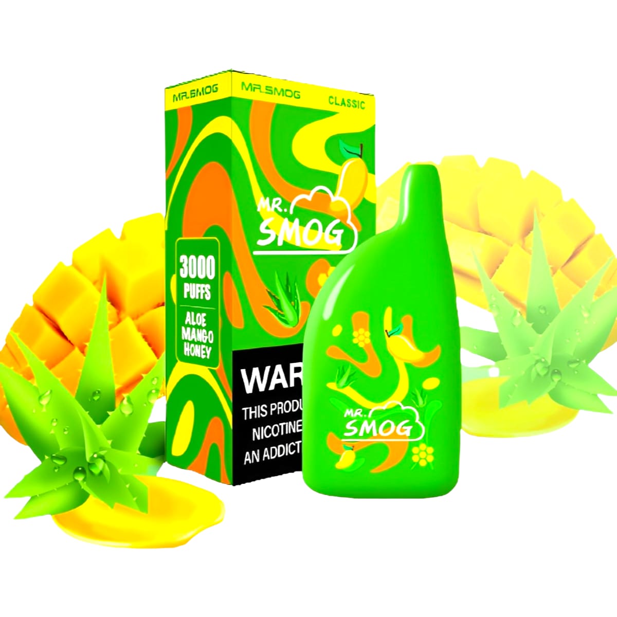 Vape Electrónico Classic 3000 Puffs Sabor Aloe Mango Descartable