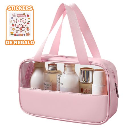Cartera Neceser de Maquillaje Bolso Organizador de Cosméticos U91 Rosado