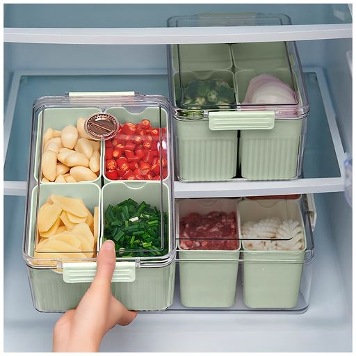 PRUTA Contenedor de alimentos, set de 17, transparente/verde