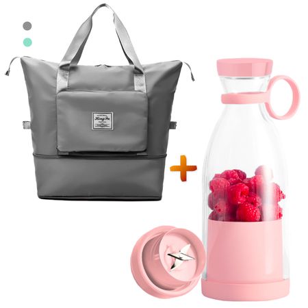 Bolso de Viaje Cartera Plegable Expandible VD o PL Y Licuadora Portátil Botella RS