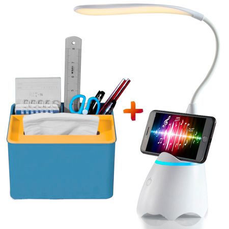Lámpara LED con Bluetooth Y52 Y Caja Organizador Escritorio R30 CL