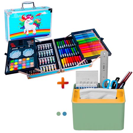 Set de Arte de Aluminio 145 Piezas CL Y Caja Organizador Escritorio R30 VD o CL