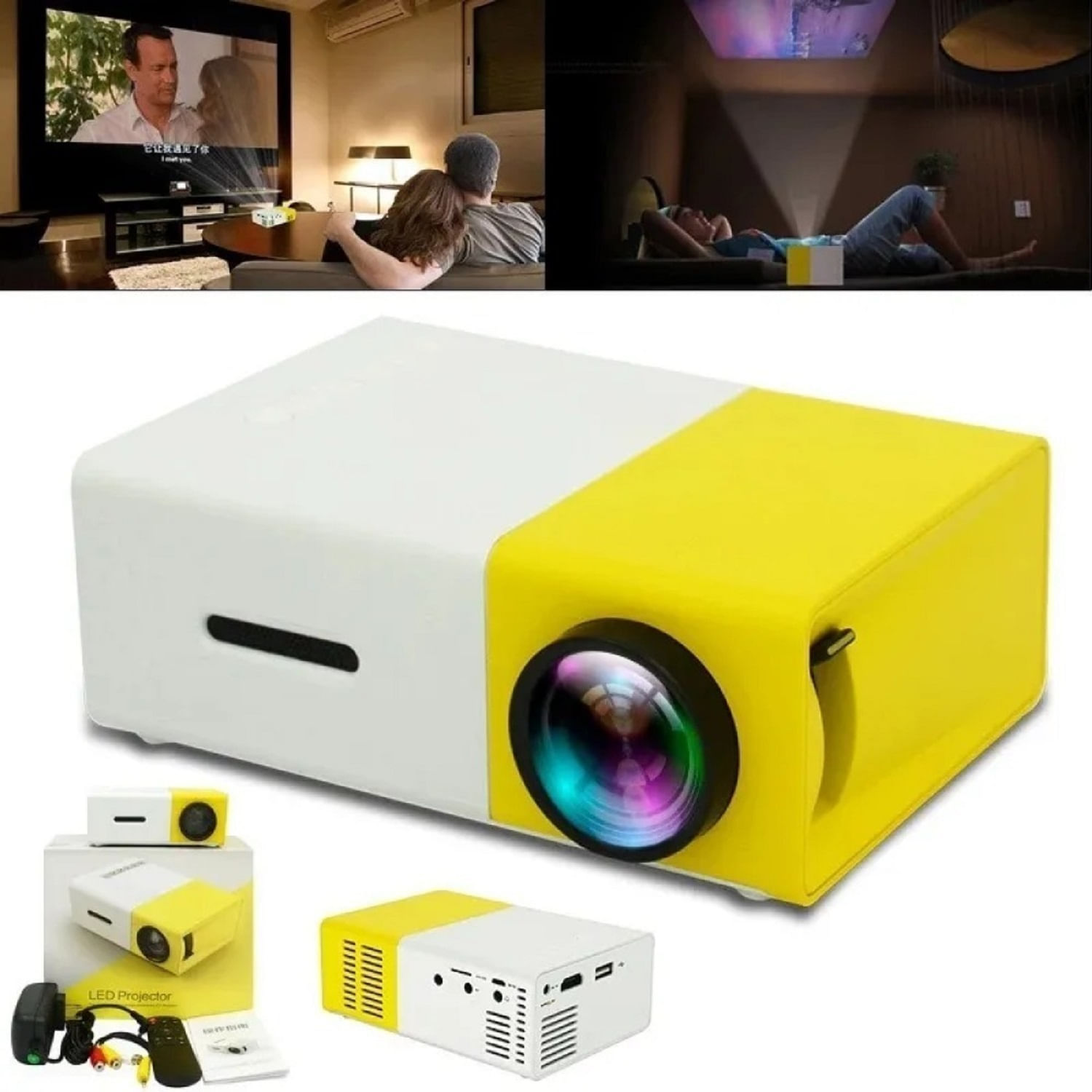 Mini Proyector Led Portátil Para Cine En Casa Yg 300