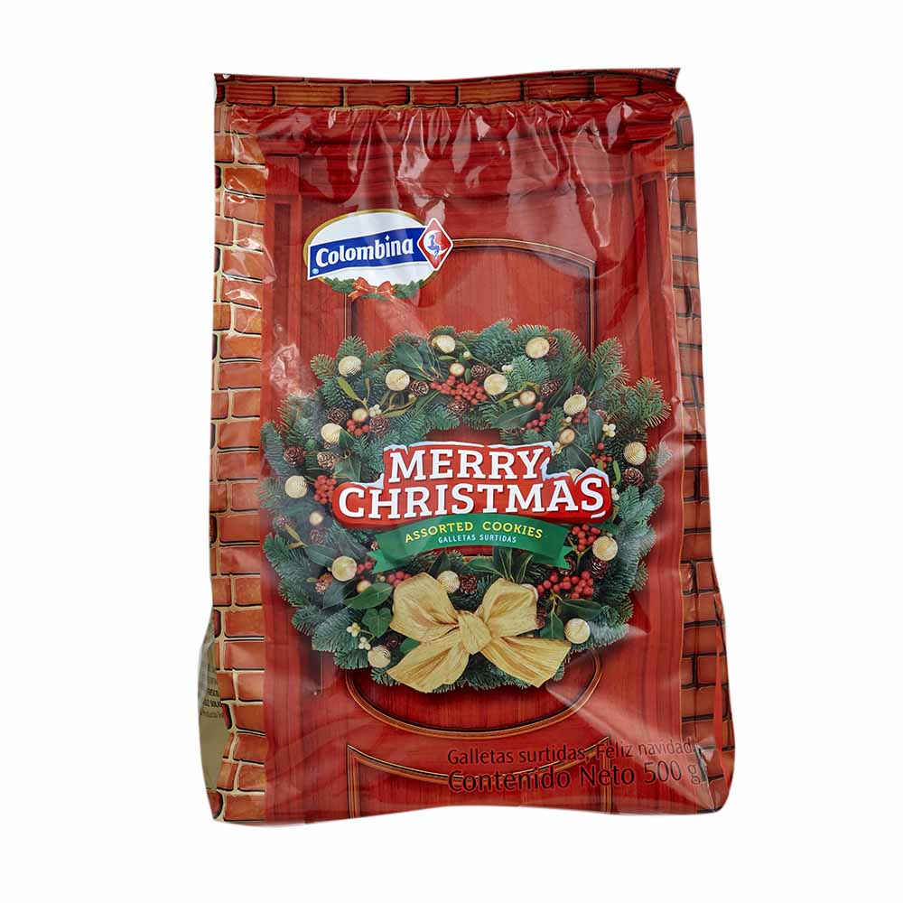 Galletas Surtidas COLOMBINA Felíz Navidad Bolsa 500g - Supermercado