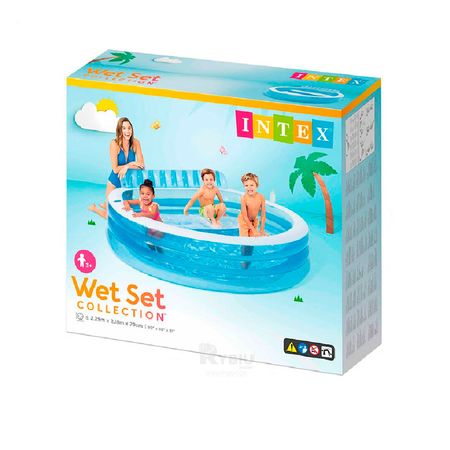 Intex Piscina Familiar con Sillon Celeste