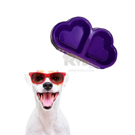 Plato Morado Corazon para Perros y Gatos