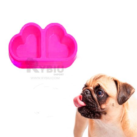 Plato para Perros y Gatos Modelo Corazon Rosado