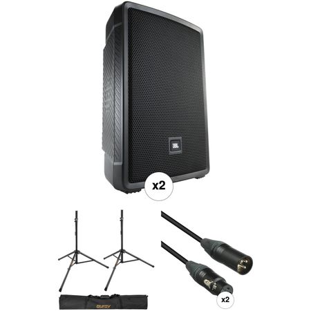 Altavoz Portátil Compacto de 12 Jbl Irx112Bt en Par con Soportes Bolsa para Soportes y Cables