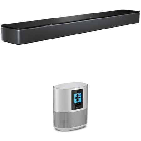 Kit de Altavoces Bose Smart Soundbar 300 y Home Speaker 500 Altavoz de Hogar Luxe Silver