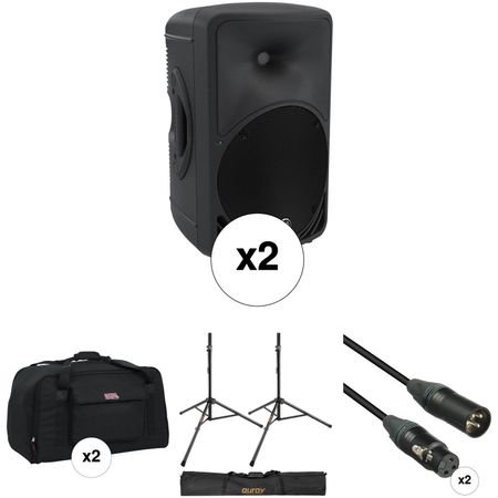 Kit de Par de Altavoces Srm350 de Mackie con Soportes Cables y Bolsas