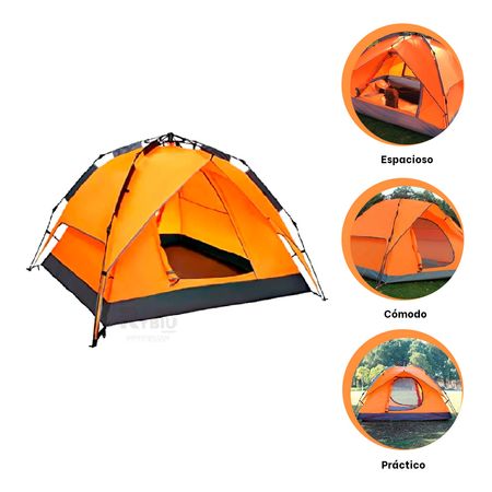 Carpa Familiar para 4 Personas de Color Anaranjado Grande