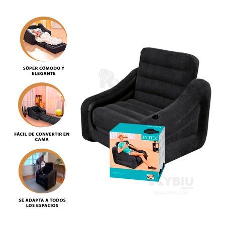 Sofa Cama Personal de Color Negro
