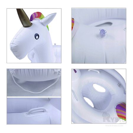 Flotador Inflable de Unicornio Multicolor Practico de Usar