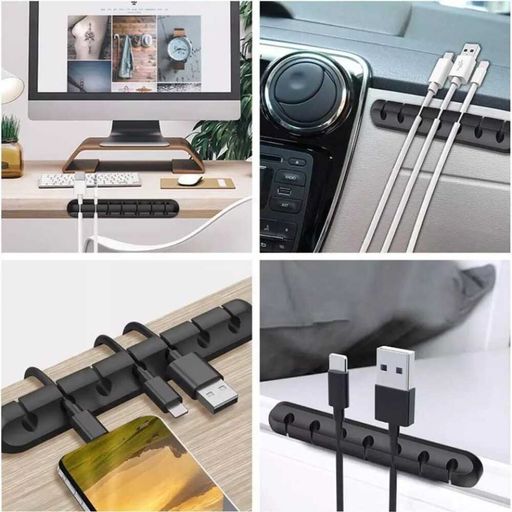 Pack de 2 Organizador de Cables para Escritorio con Adhesivo