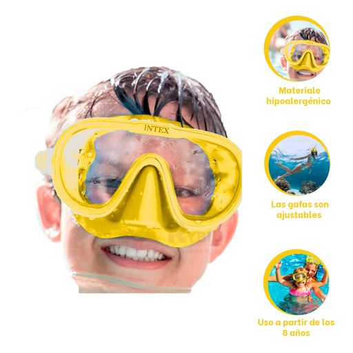 Amarillos Lentes Ajustables de Natacion para Niños