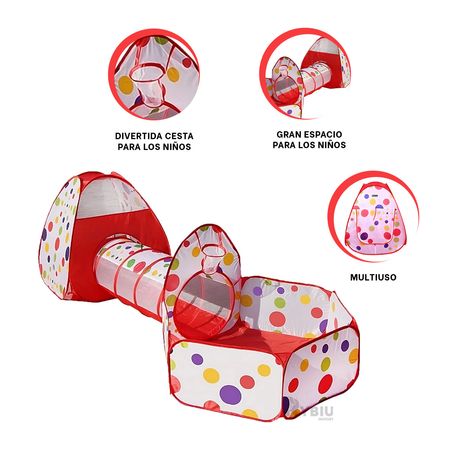 Gran Toldo Roja de 3 Piezas Perfecto para Camping