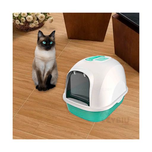 Bandeja de arena para gatos verde con filtro - Cat-oh pet shop