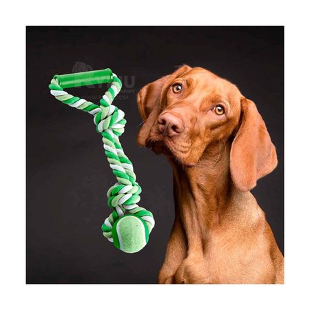 Juguete de Perros con Soga y Pelota para Jalar Verde
