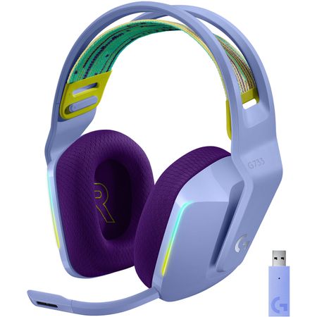 Audífonos para Juegos Inalámbricos Rgb Logitech G G733 Lightspeed Lilac