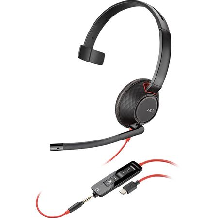 Auriculares Mono On Ear Plantronics Blackwire 5210 Usb Type C