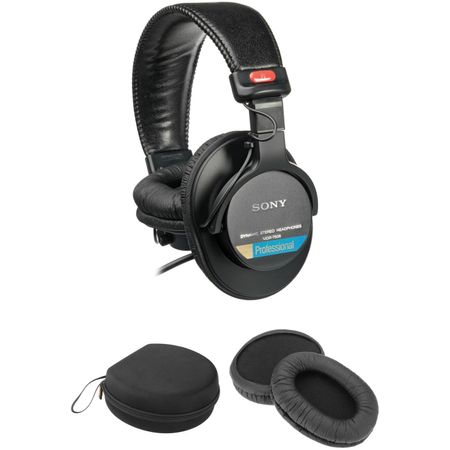 Kit de Auriculares Sony Mdr 7506 con Almohadillas de Piel de Oveja y Estuche para Transporte