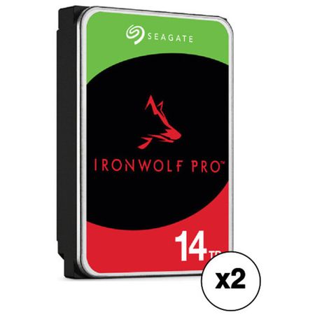 Disco Duro Interno Nas Seagate Ironwolf Pro de 14Tb 7200 Rpm Sata Iii 3.5 Cmr 2 Pack