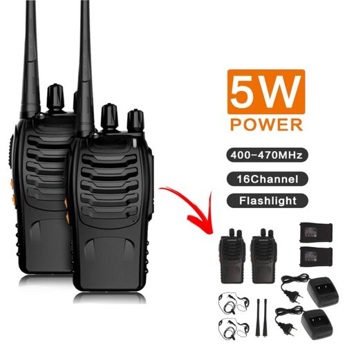 Walkie Talkie Radio Transmisor Receptor 16 canales Pack 2 Unidades