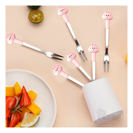Conjunto de Mini Tenedores Rosado de Diseño