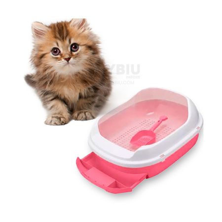 Caja de Baño Pet Rosado para Gatos Hogareños