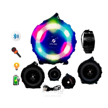 Parlante Bluetooth con Luces Led KTS-1662 Negro