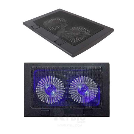 Cooler para Laptop de Metal Negro de 2 Ventiladores