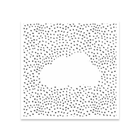 Cuadro Nube 40x40 Papel de Algodón Marco blanco