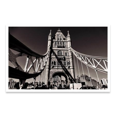 Cuadro Tower Bridge 120x80 Papel de Algodón Marco blanco