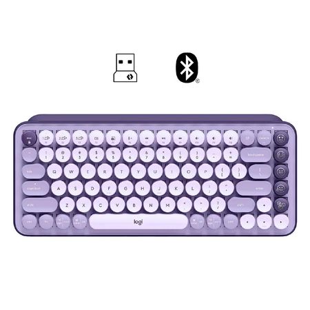 Teclado Logitech Pop Keys Multi-Device Bluetooth Cosmos Lavender