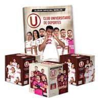 Álbum Club Universitario de Deportes 2023 Editorial Berlín Tapa Blanda y 3 Cajitas de 150 Sobres