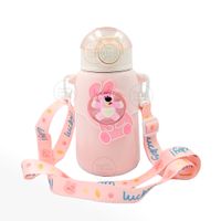 Termo Kawai 3d Osito con Langer + Sticker Color Rosado 500 ml