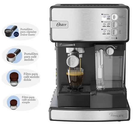 Cafetera Expresso Prima Latte Oster bvstem6603ss de 15 bares