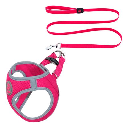 Arnés Pechera Reflectante Perro Doco S Rosado Correa