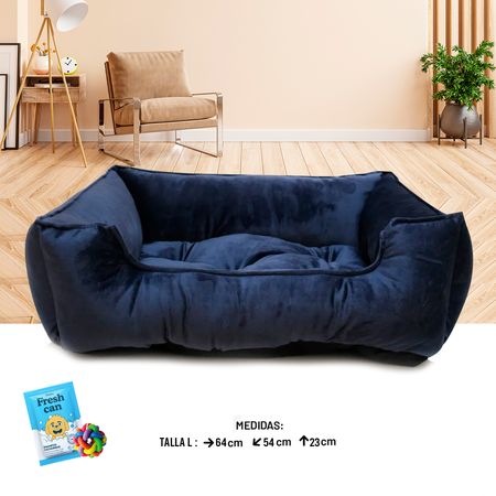 Cama para Perros y Gatos Mascotas Rectangular Azul Talla L