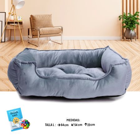 Cama para Perros y Gatos Mascotas Rectangular Gris Talla L