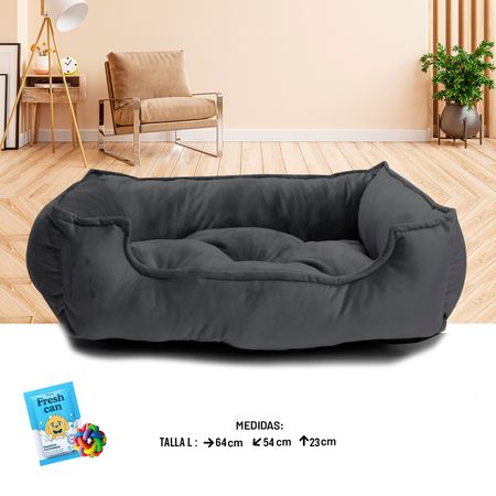 Cama para Perros y Gatos Mascotas Rectangular Negro Talla L