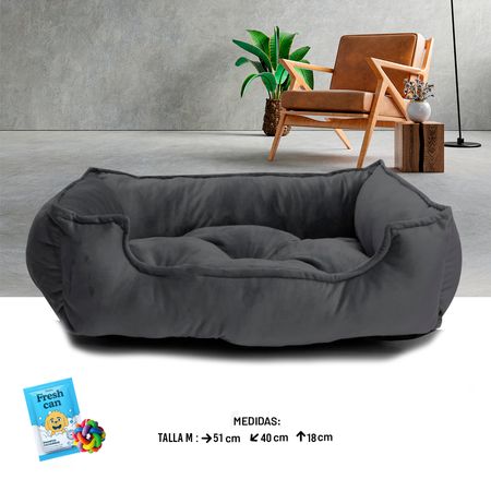 Cama para Perros y Gatos Mascotas Rectangular Negro Talla M