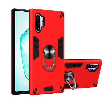 Funda Case para Xiaomi Note 8 2021 con Anillo Metalico Antishock Rojo Resistente a Caídas y Golpes