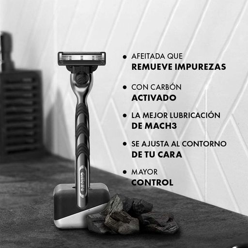 Comprar Afeitadora Recargable para hombre Gillette Mach3 con tres hojas más  fuertes que el acero 1 unidad