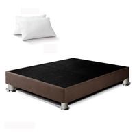 Box Tarima LeMueble 2 Plazas Marrón + 2 Almohadas