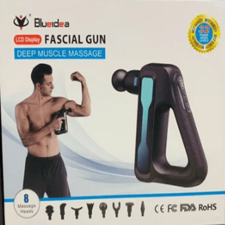 Pistola Masajeador Fascial Gun de Masaje Terapia 8 Cabezales