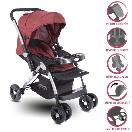 Coche Cuna De Lujo Ebaby Kuper Rojo