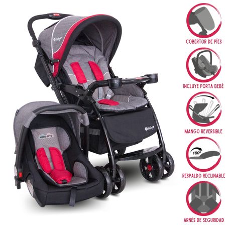 Coche Cuna Travel System Ebaby Braviar New Rojo