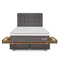 Dormitorio Boreal Pocket SS 4 Cajones 2 Plz + Cabecera + 2 Almohadas + 1 Protector